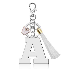 Ximalun Initial A-Z Keyring Alphabet Letter Keyring for Women Girls Letter Keychain Gift Initial Letter Keyring Charm for Key Purse Backpack Handbag