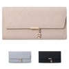 Cartera de mujer de cuero compacta con bloqueo rfid, Billetera