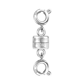 ALEXCRAFT Magnetic Clasp Double Clasp, Sterling Silver 925 Magnetic Jewellery Clasp, Chain Clasp, Necklaces, Bracelets, Connecting Clasp, Silver 925 Magnetic Chain Extension