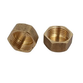 Aexit 1/2BSP (Power tool) Female Thread Brass Hex Head Pipe Cap Cover (47ry111qf356) Fitting 2pcs