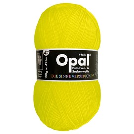 Frida's Wollhaus Opal 100 g Plain 4-Ply Sock Yarn Stockings Knitting Felt-Free Wool 35 Colours (2012 | Neon Yellow)