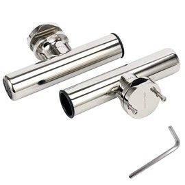 Amarine Made (2X) Stainless Rail Mount Clamp on Fishing Rod Holder for Rails 1-1/4 to 2\
