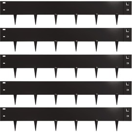 TMEE Landscape Edging Border 40 inch Strips, 7 inch Depth Hammer in Metal Edging for Landscaping, Backyard/Lawn/Garden/Playground, 5 Pack, Black