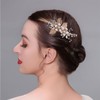 dinghaole Gold Wedding Hair Clip, Crystal Pearl Hair Pins Accessories,