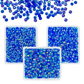 qiipii Transparent Royal Blue AB Resin Rhinestones for Crafting Dark Blue Flatback Jelly Stones 3mm 4mm 5mm Diamonds Crystals Gems Charms for Nails Face Eyes Makeup Tumblers Bottles DIY Crafts Clothes