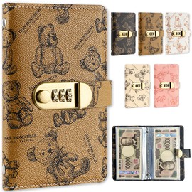 GOKEI Piggy Bank, Money Organizer, Envelope Savings, Holds 100 Bills with Dial Lock Included, Money Sorting, Money File, Envelope Type, Binder Bills, Kids, Stylish, Piggy Book, Saving Calendar