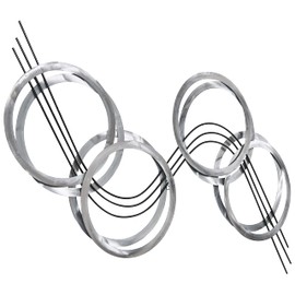 Empire Art Direct Flowing Hand Painted Etched Wall Sculpture Ready to Hang,Living Room,Bedroom ＆ Office, 46.9" x 25.2" x 1.2", Grey,Metallic