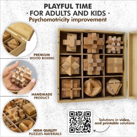 FLALE VITALE - Wooden Brain Teaser Puzzles for Adults - Coffee Table Puzzles - Wooden Wire Teaser - Brain Puzzle for Adults - Wood Brain Teasers - Brain Teasers