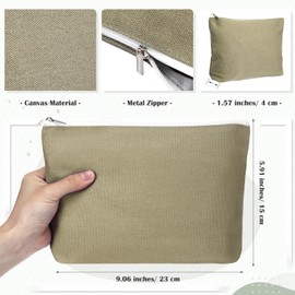 Reginary 10 Pack Canvas Makeup Bags Bulk for Women Multi Color Cosmetics Bag Travel Toiletry Bag Pencil Pouch Multiple Blank Makeup Bags with Zipper Mom Gift for Christmas(Pastel Color)