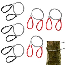 Stainless Steel Wire Saw 6pcs Camping Saw Rope Saws for Outdoors Survival Camping Tree Branch Wood Cutting
