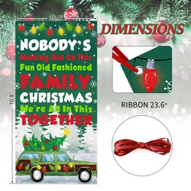 Deroro Green Christmas Classic Movie Door Cover Decorations, Family Christmas Vacation Car Front Door Banner Background, Xmas Tree Holiday Indoor Outdoor Home Decor 3 x 6 FT