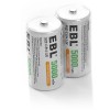 EBL C D Battery Ni-MH 1.2V Rechargeable Batteries 500Omah-1000Om -