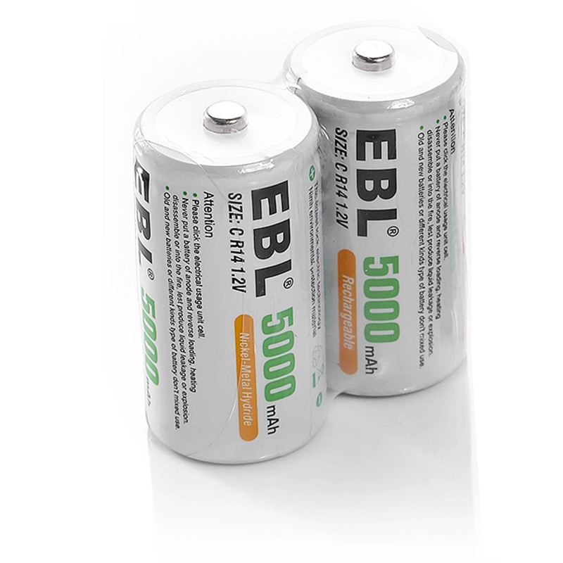 EBL C D Battery Ni-MH 1.2V Rechargeable Batteries 500Omah-1000Om -