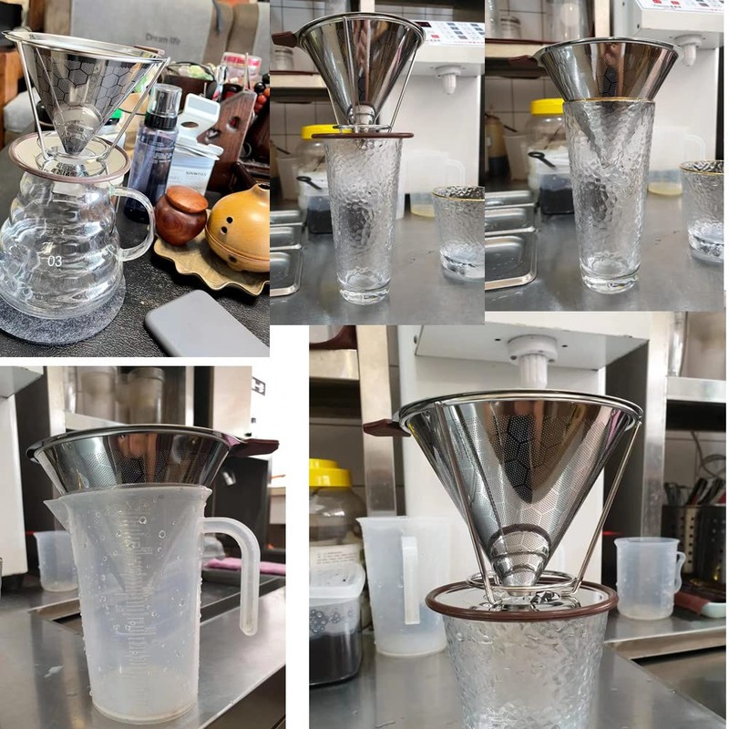 Pour Over Coffee Dripper, Reusable Coffee Filter Durable Stainless Steel