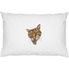 2 x 'Ginger Tabby Cat with Green Eyes' Cotton Pillow
