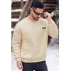 VOGSTART Men's Sherpa Lined Sweatshirt Crew Neck Fleece Pullover Cosy