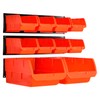 Wallmaster 8-Bin Storage Bins Garage Rack System 2-Tier Orange Tool