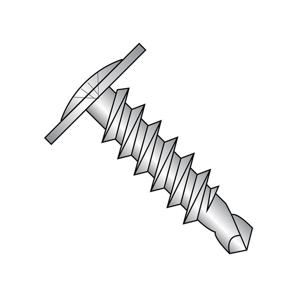 410 Stainless Steel Self-Drilling Screw, Plain Finish, Modified Truss Head, Phillips Drive, #2 Drill Point, #8-18 Thread Size, 1/2" Length (Pack of 50)