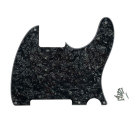 ROZILO Black Pearl 5 Hole Tele Blank Guitar Pickguard Tele Pick Guard Scratch Plate for Fender Tele Esquire Guitar