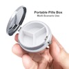 Metal Pill Box, 3 Compartment Pill Case, Round Small Pill