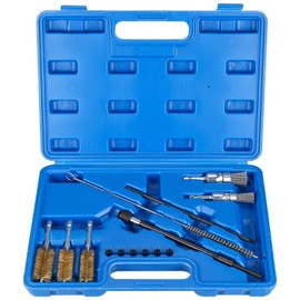 Auspicious 14-Piece Injector Seat Shaft Cleaning Set - Injector Steel Wire Brushes/Nylon Brushes, Injector Sealing Seat Tool, Injector Cleaning Set, Injector Seat and Shaft Cleaning Set