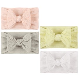 Aczyqws 4 Pcs Baby Headband Baby Turban Headband Baby Girl Headbands Baby Girl Bows Newborn Hair Bands for Newborn Baby, Toddlers