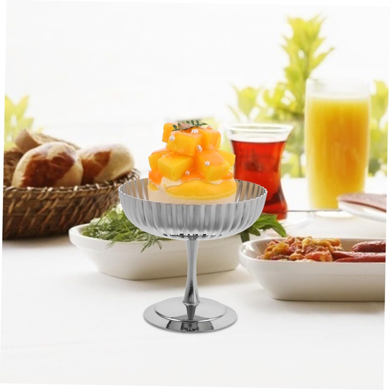 ULTECHNOVO Stainless Steel Pudding Bowl Creative Footed Dessert Bowl for