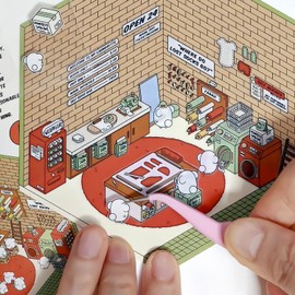 Isometric Sticker Book，25pc 3D Sticker Scene，Sticker Room，Sticker Scenes for Adults，Miniature Sticker Scene，3D House Stickers，Reusable Sticker Scenes，Relieve Stress and Pass The Time (25-Piece Set)