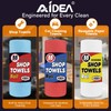 AIDEA Microfiber Cleaning Cloth, Shop Towels 55 Sheets(6 Roll) White