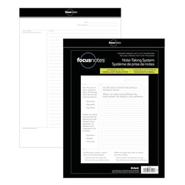 Oxford Notepad FocusNotes, Bilingual, 8.5 x 11.75 Inches, Cornell Rule, Perforated, White, 50 Sheets