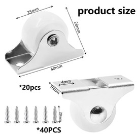 20PCS Wheel, Furniture Wheels, Small For, Silent Castor Wheels For Furniture, Small Appliances, Drawer, Carts, Luggage