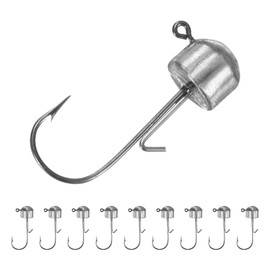 TIXIPEM 1/5 oz Ned Rig Jig Heads [10PCS] - Mushroom Head Shroom Jigs Use for Bass Fishing&Finesse Fishing - [Silver-1.2IN] Jig Heads