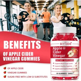 Gomitas Vinagre Manzana Biyode Sabor Manzana Dulce Veganas 60u                                                                                        