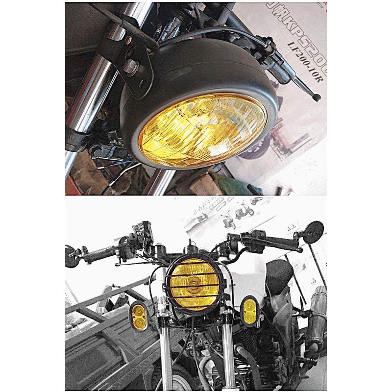 [TradeWind] Motorcycle Headlight Guard Baelite Light Grille Cover American Vintage
