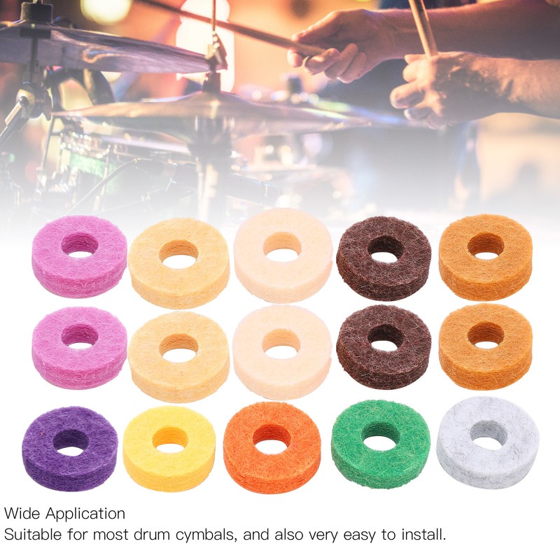 20Pcs Drum Cymbal Felt Multicolour Pad Instrument Accessory Replacement Part