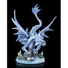 Anne Stokes Dragon Fantasy Figure - Adult Water Dragon Fantastic Creature and Gothic Decorative Figurine, Hand Painted, Includes Gift Box, H 25 cm