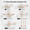 M MELENTA Pots and Pans Set Non Stick, 11pcs Ceramic