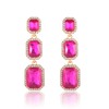 Met-edianger Hot Pink Rhinestone Drop Dangle Earrings Crystal Statement Earrings