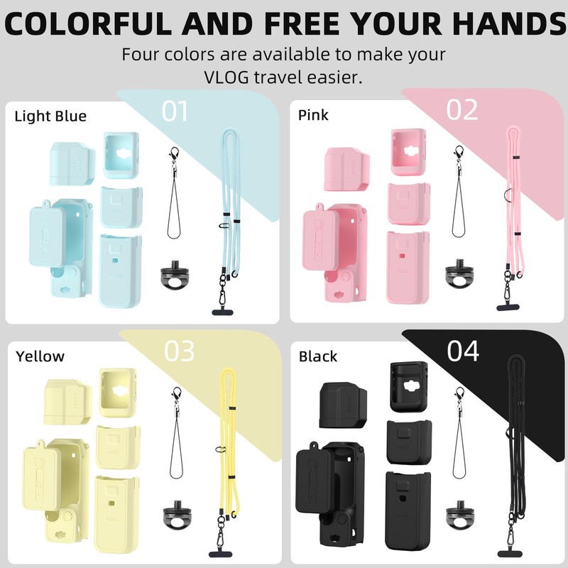 Flymile Pocket 3 Silicone Cover & Neck Lanyard, Protective Sleeve