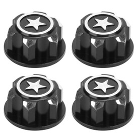 4pcs Aluminum Alloy Wheel Hub Cap Cover Accessory Fit for Traxxas X Maxx 1/10 RC Car(Black )
