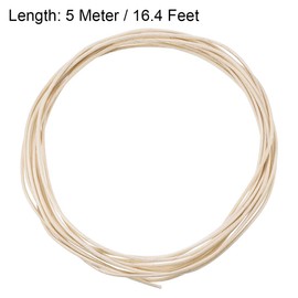 sourcing map Insulation Braid Sleeving, 16.4Ft-1.5mm High Temp Fiberglass Sleeve White