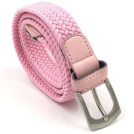 LisaModa Children's Stretch Braided Belt Boys Girls Teenagers Elastic Many Colours, Pink 16, One size fits all