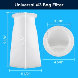 SpiroPure SP-BP-410-5 5 Micron #3 (4" x 9") Glazed Polypropylene Felt Liquid Bag Filter BP-410-5 155385-03 (Case of 40)