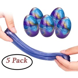 Anditoy Anditoy 5 Pack Slime Eggs Stress Relief Toys Easter Eggs for Kids Boys Girls Easter Basket Stuffers Gifts Party Favors (Blue+Purple+Gold)