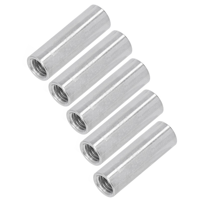 5PCS M12 Cylindrical Coupling Nuts 304 Stainless Steel Female Thread