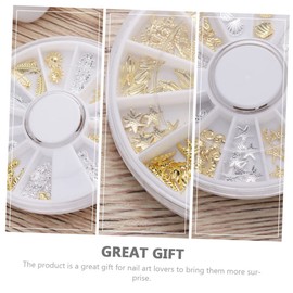 OATIPHO Alloy Nail Art Stickers 12-Compartment Set DIY Manicure Decals for Girls Fashion Nail Decorations for Home or Salon