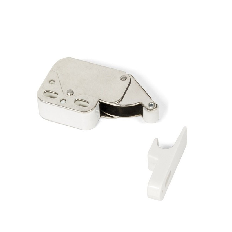 Emuca 1275415 Mini-latch/automatic pressure lock for hinged furniture door, Set
