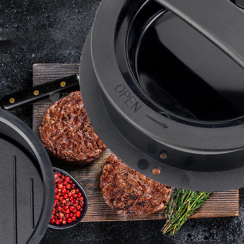 GLDFYYDS Cast Iron Burger Press Set, Compact Meat Press with
