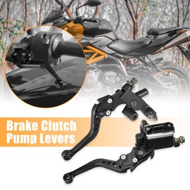 Motoforti Universal Master Cylinder Clutch Levers for 7/8" 22mm Motorcycle Handlebar Brake for Harley for Honda for Kawasaki Black Aluminum Alloy 1 Pair