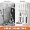 IMILLET Broom Holder Wall Mount, Wood Broom Holder with 5